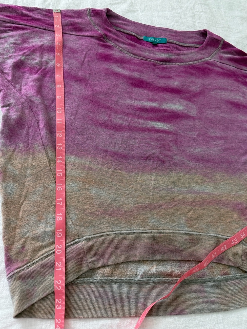 River + Sky London Purple Hand Dyed Dolman Sweatshirt Boho M - Picture 8 of 11